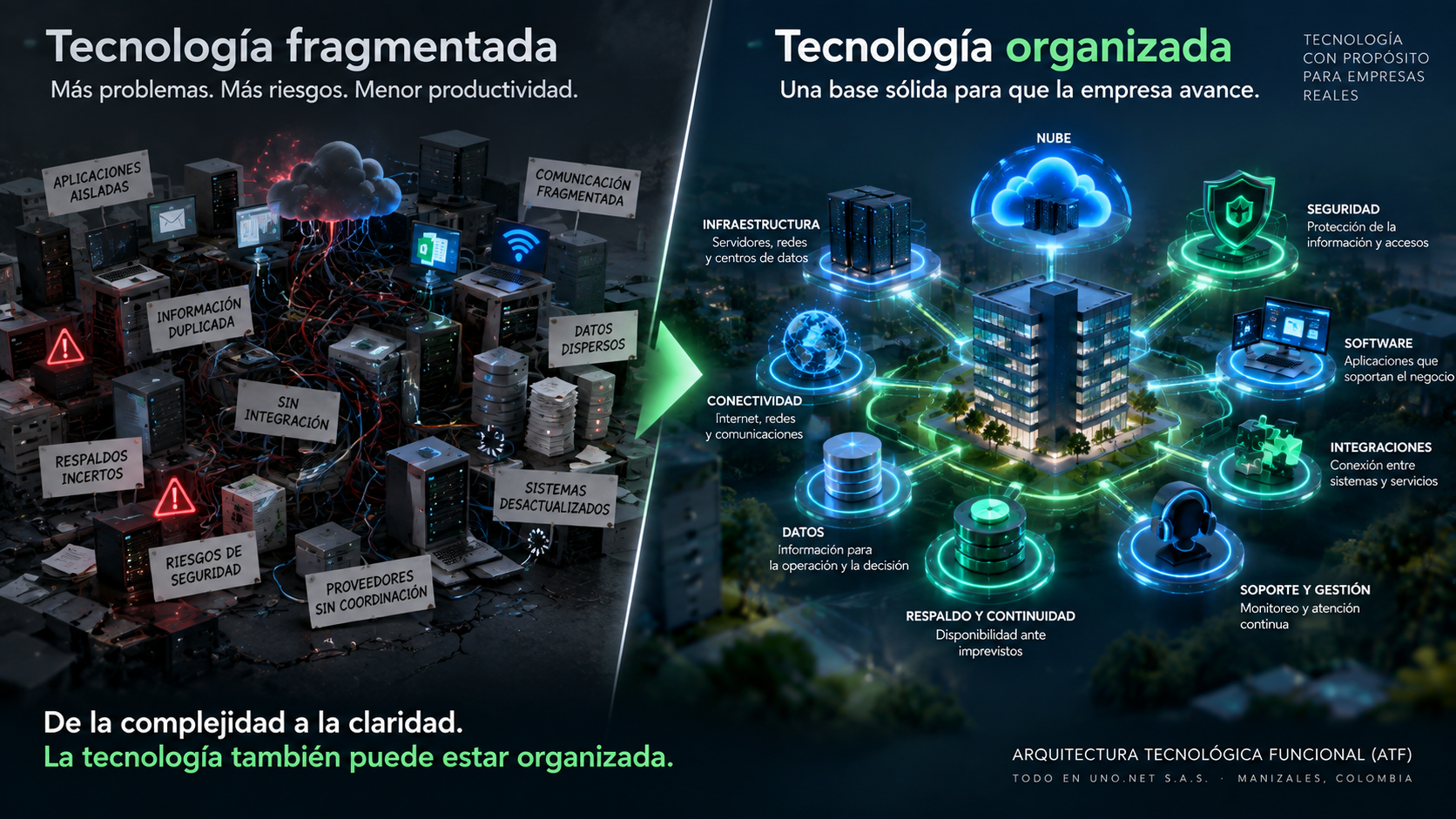 Relación entre necesidades empresariales y estructura tecnológica funcional