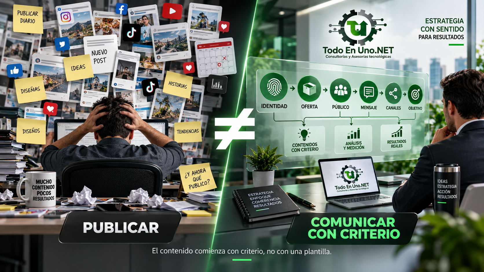 Diferencia entre publicación digital y comunicación con criterio empresarial